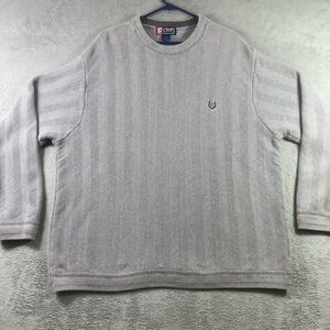 Vintage Ralph Lauren Chaps Sweater Men 2XL XXL Gray Pullover Knit LS Crest Logo